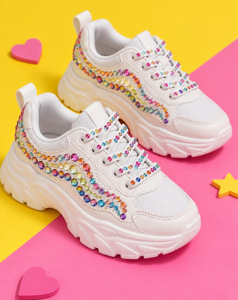 Sneakers bedazzled met Zirevi steentjes